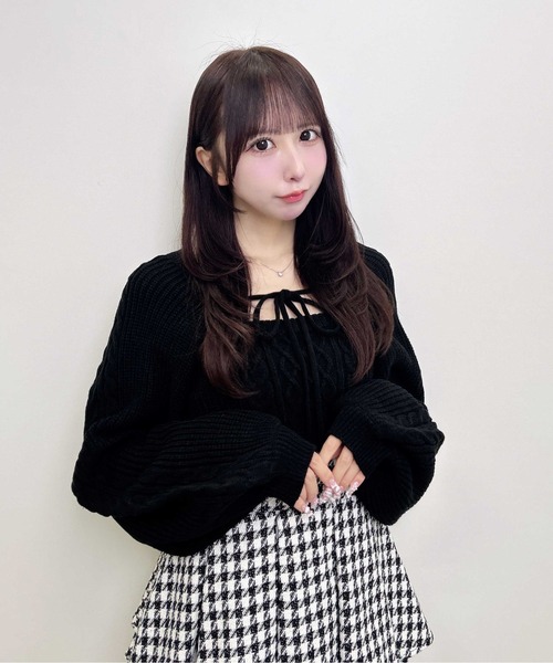 INGNI(イング)の「【WEB限定】ケーブルボレロニット+キャミアンサンブル(アンサンブル・レディース・ブラック/グレー/ピンク/アイボリー・M)」の11枚目の写真