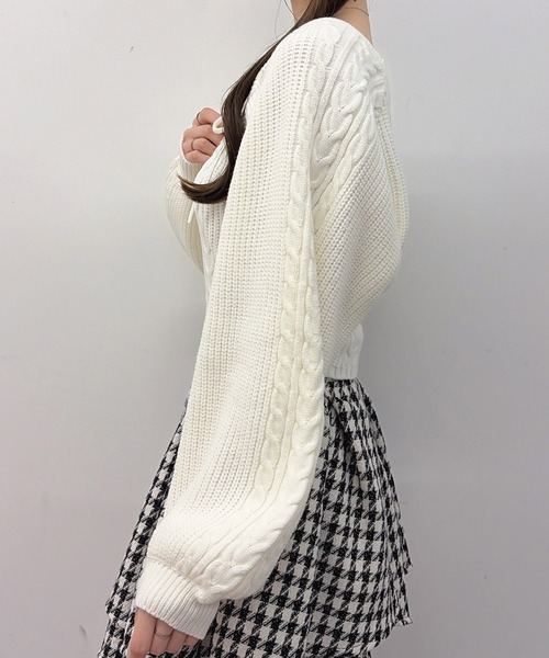 INGNI(イング)の「【WEB限定】ケーブルボレロニット+キャミアンサンブル(アンサンブル・レディース・ブラック/グレー/ピンク/アイボリー・M)」の7枚目の写真