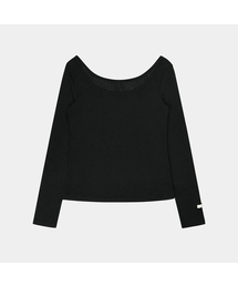 パンチングリブオフショルダーTシャツ (YZTS2607003)