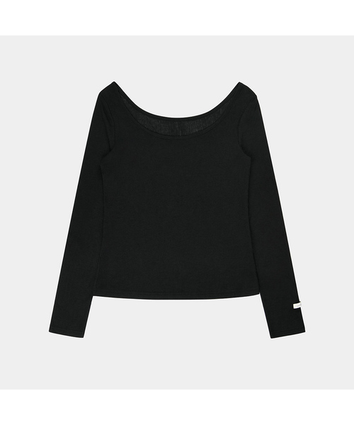 PIGMENT(ピグメント)の「パンチングリブオフショルダーTシャツ (YZTS2607003)(Tシャツ/カットソー・レディース・ブラック/ホワイト・FREE)」の2枚目の写真