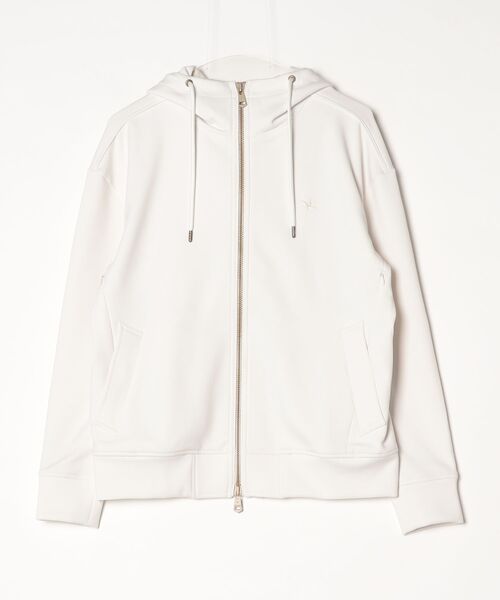 1 piu 1 uguale 3（ウノピゥウノウグァーレトレ）の「GRANVIA NECK ZIP PARKA（パーカー・メンズ・オフホワイト/ブラック・Ⅲ/Ⅵ/Ⅴ/Ⅳ）」の10枚目の写真