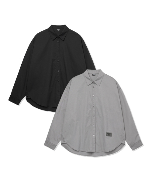 LIFE WORK（ライフワーク）の「レディース ミニマルリラックス長袖シャツ（シャツ/ブラウス・レディース・ブラック/ライトグレー・FREE）」の3枚目の写真