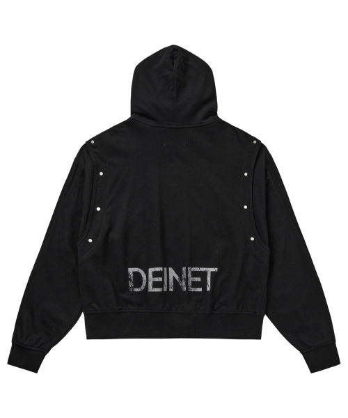 DEINET（ダイニット）の「METAL DETAIL HOOD ZIP UP IN BLACK（パーカー・レディース・その他・FREE）」の2枚目の写真