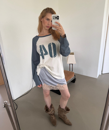 COLLECTING 04 LOOSE RAGLAN T (VINTAGE IVORY+BLUE)