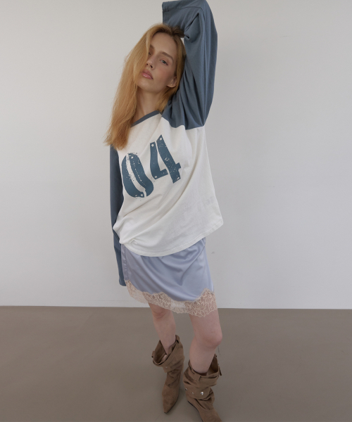 ASURA（アスラ）の「COLLECTING 04 LOOSE RAGLAN T (VINTAGE IVORY+BLUE)（Tシャツ/カットソー・レディース・その他・OS）」の5枚目の写真