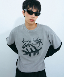 ノイズピグメントレイヤードロングスリーブ ストーングレー