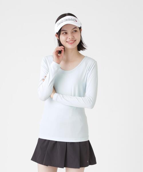 Jack Bunny!!（ジャックバニー）の「MEMORICHI 長袖Uネックインナー（Tシャツ/カットソー・レディース・ブルー/ネイビー・LARGE/SMALL/MEDIUM）」の4枚目の写真