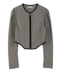 STUDIOUS（ステュディオス）の「【CLANE/クラネ】HERRINGBONE CORSET DETAIL TOPS/ヘリンボーンコルセットディティールトップス/ジャケット/ブルゾン（ノーカラージャケット）」