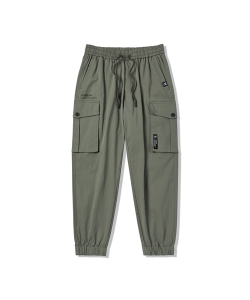 LIFE WORK(ライフワーク)の「L1 スナップカーゴパンツ(スウェットパンツ・レディース・ブラック/カーキ・L/M)」の2枚目の写真