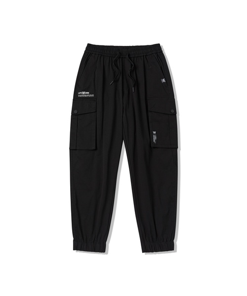 LIFE WORK(ライフワーク)の「L1 スナップカーゴパンツ(スウェットパンツ・レディース・ブラック/カーキ・L/M)」の1枚目の写真