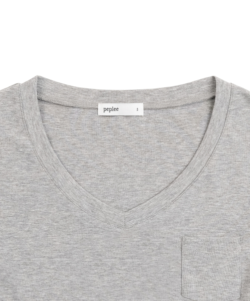 PEPLEE(ペプリー)の「Vネックポケット長袖(グレー)(Tシャツ/カットソー・レディース・その他・SMALL/MEDIUM)」の3枚目の写真