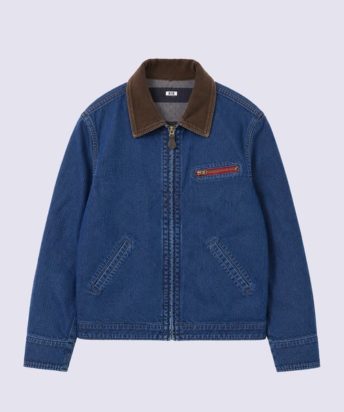KHOKI(コッキ)の「【KHOKI】Faded denim zip jakcet(デニムジャケット・メンズ・ブラック/インディゴブルー・2/3)」の2枚目の写真