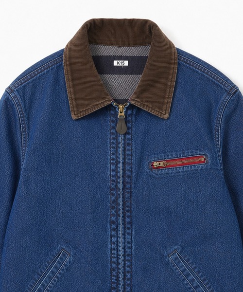 KHOKI(コッキ)の「【KHOKI】Faded denim zip jakcet(デニムジャケット・メンズ・ブラック/インディゴブルー・2/3)」の4枚目の写真