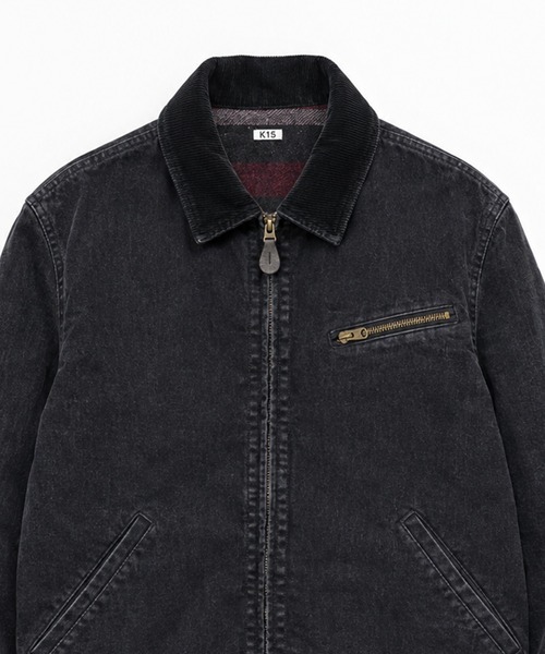 KHOKI(コッキ)の「【KHOKI】Faded denim zip jakcet(デニムジャケット・メンズ・ブラック/インディゴブルー・2/3)」の6枚目の写真