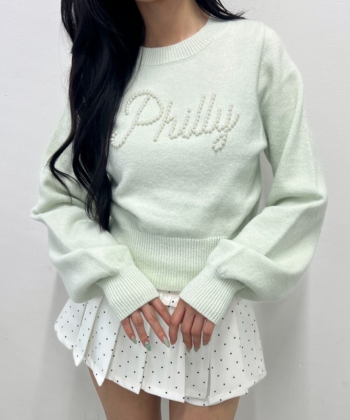 PHILLY(フィリー)の「パールロゴコンパクトニット(ニット/セーター・レディース・ピンク/グレー/ミント・FREE)」の17枚目の写真