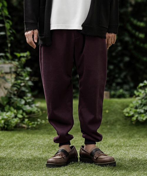 CAMBIO（カンビオ）の「mp15521- Herringbone Wool Knit Jogger Pants ジョガーパンツ(A74726cmb)（その他パンツ・メンズ・ブラック/ベージュ/ワイン/チャコール・S/M/L）」の5枚目の写真