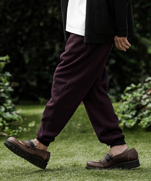 CAMBIO（カンビオ）の「mp15521- Herringbone Wool Knit Jogger Pants ジョガーパンツ(A74726cmb)（その他パンツ・メンズ・ブラック/ベージュ/ワイン/チャコール・S/M/L）」の7枚目の写真