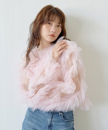アシンメトリーボリュームチュールトップス パーティー 結婚式 お呼ばれ オケージョン デイリー