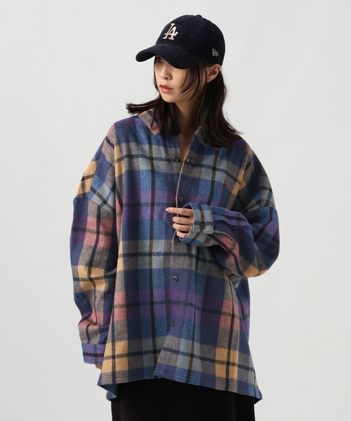 BEVERLY HILLS POLO CLUB(ビバリーヒルズポロクラブ)の「【BEVERLY HILLS POLO CLUB】オーバーチェックシャツ(シャツ/ブラウス・レディース・ピンク/ブラウン/ブルー・FREE)」の13枚目の写真