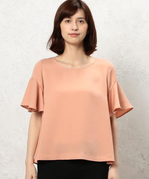 green label relaxing（グリーンレーベルリラクシング）の「KF PE ベルスリーブフレアPO ブラウス（シャツ/ブラウス・レディース・オフホワイト/ピンク/オリーブ・FREE）」の5枚目の写真