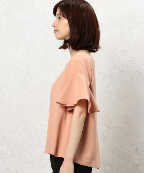 green label relaxing（グリーンレーベルリラクシング）の「KF PE ベルスリーブフレアPO ブラウス（シャツ/ブラウス・レディース・オフホワイト/ピンク/オリーブ・FREE）」の6枚目の写真
