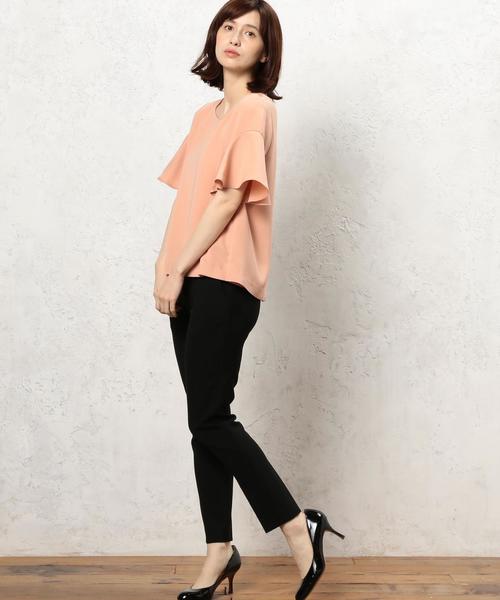 green label relaxing（グリーンレーベルリラクシング）の「KF PE ベルスリーブフレアPO ブラウス（シャツ/ブラウス・レディース・オフホワイト/ピンク/オリーブ・FREE）」の7枚目の写真