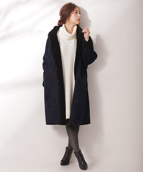 Nano Universe ナノユニバース の Gina 16 17winter掲載 フェイクムートンショールコート ムートンコート Wear Nano Universe ナノユニバース の Gina 16 17winter掲載 フェイクムートンショールコート ムートンコート Wear