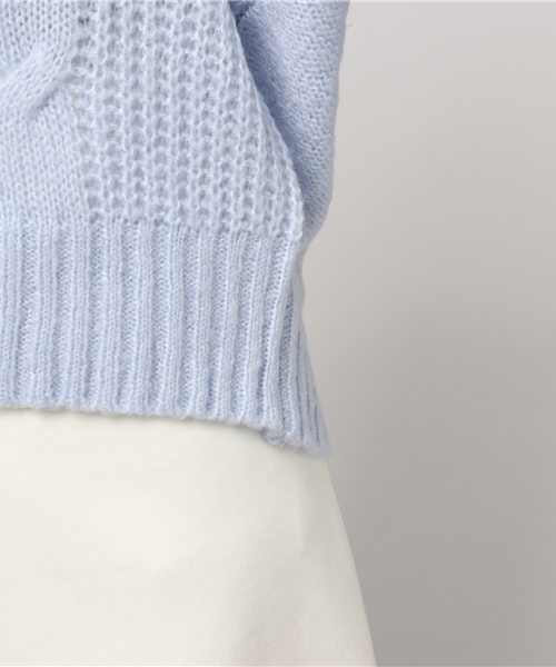 OLIVE des OLIVE（オリーブデオリーブ）の「★抜け衿ケーブルプルオーバー（ニット/セーター・レディース・ラベンダー/オフホワイト/ブラック/サックスブルー・FREE）」の18枚目の写真