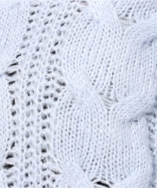 OLIVE des OLIVE（オリーブデオリーブ）の「★抜け衿ケーブルプルオーバー（ニット/セーター・レディース・ラベンダー/オフホワイト/ブラック/サックスブルー・FREE）」の19枚目の写真