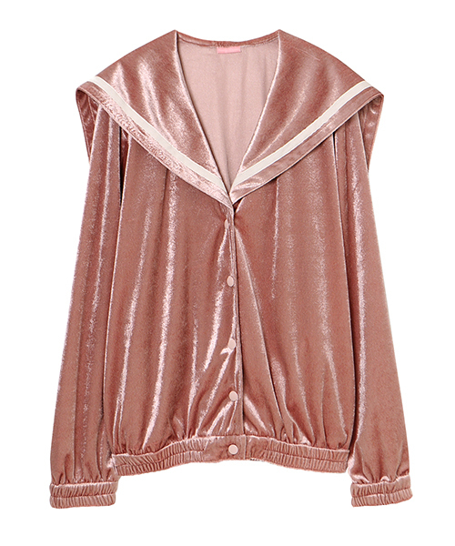 Candy Stripper（キャンディストリッパー）の「SAILOR VELOUR JACKET（ブルゾン・レディース・ブラック/ラベンダー/ライトピンク・2/1）」の3枚目の写真