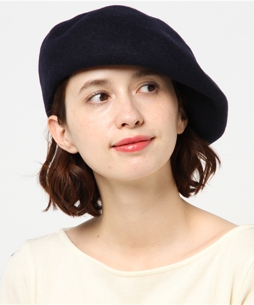 Ne-net（ネネット）の「S ツートーンバスク帽（ハット・レディース・ネイビー/オフホワイト/グレー・フリー）」の3枚目の写真