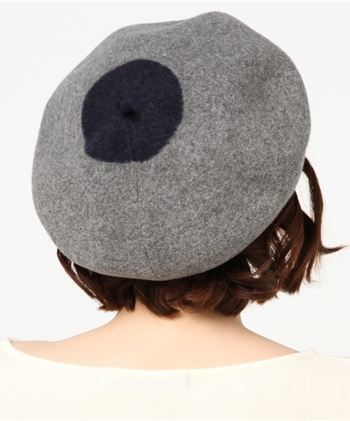 Ne-net（ネネット）の「S ツートーンバスク帽（ハット・レディース・ネイビー/オフホワイト/グレー・フリー）」の8枚目の写真