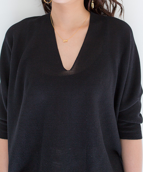 STUDIOUS（ステュディオス）の「ホールガーメントVネックニット（ニット/セーター・レディース・ベージュ/ブラック/ピンク・FREE）」の10枚目の写真