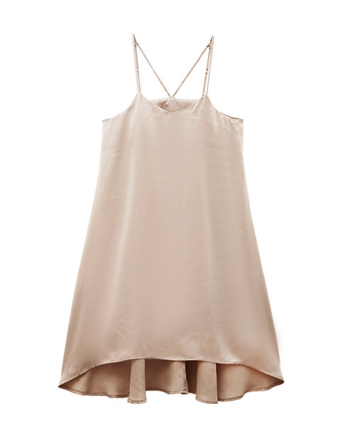 Luz Llena (philter)（ラズレナ　フィルター）の「ヴィンテージ風・サテンキャミワンピース（ワンピース・レディース・ブラック/グレー/ベージュ・MEDIUM）」の2枚目の写真