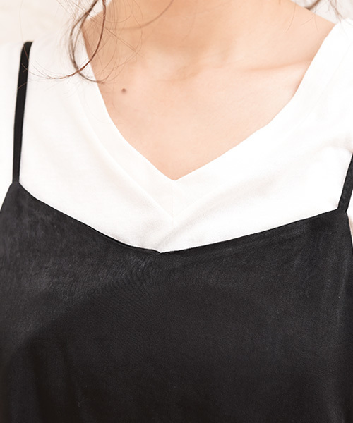 Luz Llena (philter)（ラズレナ　フィルター）の「ヴィンテージ風・サテンキャミワンピース（ワンピース・レディース・ブラック/グレー/ベージュ・MEDIUM）」の9枚目の写真