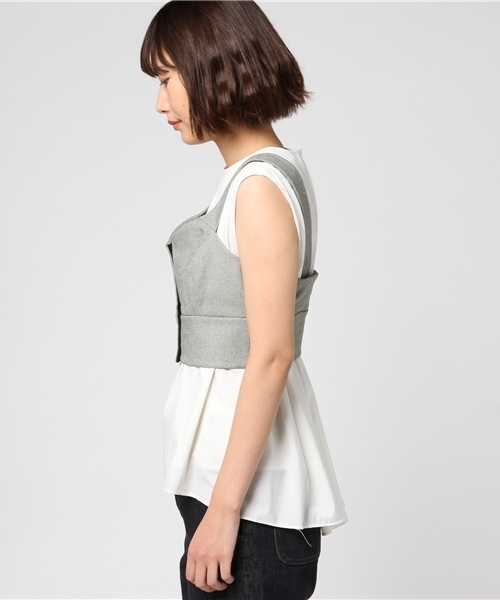 ADAM ET ROPE'（アダムエロペ）の「シャンブレービスチェ（その他トップス・レディース・カーキ・FREE）」の3枚目の写真