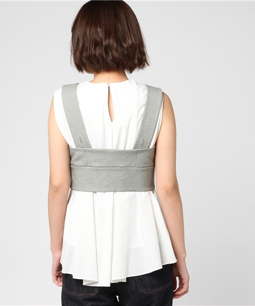 ADAM ET ROPE'（アダムエロペ）の「シャンブレービスチェ（その他トップス・レディース・カーキ・FREE）」の4枚目の写真