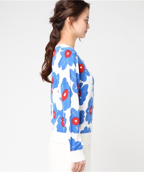 RODEO CROWNS WIDE BOWL（ロデオクラウンズワイドボウル）の「ビックフラワー ニット カーディガン（カーディガン/ボレロ・レディース・ブラック系その他/ホワイト系その他/ブルー系その他・SMALL/MEDIUM）」の5枚目の写真