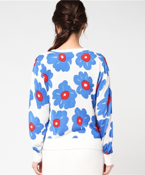 RODEO CROWNS WIDE BOWL（ロデオクラウンズワイドボウル）の「ビックフラワー ニット カーディガン（カーディガン/ボレロ・レディース・ブラック系その他/ホワイト系その他/ブルー系その他・SMALL/MEDIUM）」の6枚目の写真