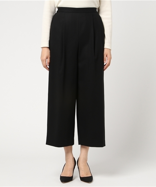 ENFOLD（エンフォルド）の「ハイツイストツイル クロップドTR（その他パンツ・レディース・ホワイト/ブラック・38/36）」の3枚目の写真