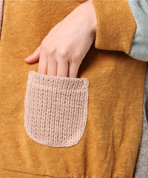 POU DOU DOU(プードゥドゥ)の「ニットソーカラーブロックゆるカーディガン(カーディガン/ボレロ・レディース・ピンク/ブルー/グレー・3)」の12枚目の写真