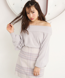 カシミアタッチボートニット