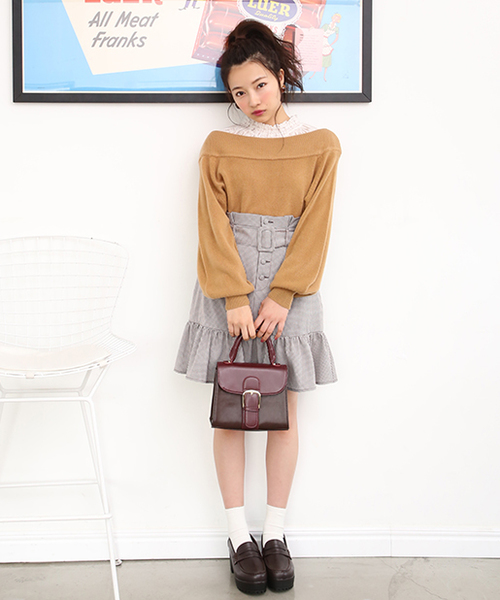 one after another NICE CLAUP（ワンアフターアナザーナイスクラップ）の「カシミアタッチボートニット（ニット/セーター・レディース・ライトグレー/ブラック/ベージュ/アイボリー/ピンク系その他・FREE）」の18枚目の写真
