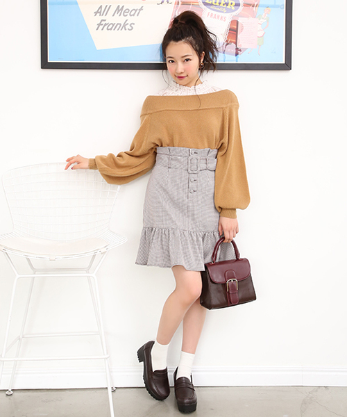 one after another NICE CLAUP（ワンアフターアナザーナイスクラップ）の「カシミアタッチボートニット（ニット/セーター・レディース・ライトグレー/ブラック/ベージュ/アイボリー/ピンク系その他・FREE）」の19枚目の写真