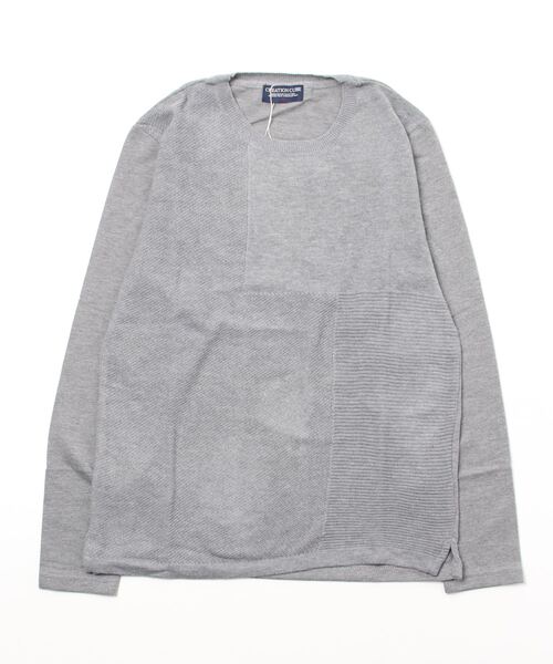 STYLEBLOCK（スタイルブロック）の「ミニ裏毛前身頃編み変えニット切り替えカットソー（Tシャツ/カットソー・メンズ・ブラック/ホワイト/グレー/ネイビー・L/LL/M）」の3枚目の写真