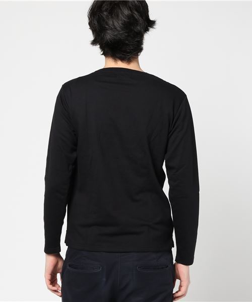 STYLEBLOCK（スタイルブロック）の「ミニ裏毛前身頃編み変えニット切り替えカットソー（Tシャツ/カットソー・メンズ・ブラック/ホワイト/グレー/ネイビー・L/LL/M）」の6枚目の写真
