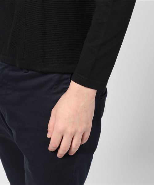 STYLEBLOCK（スタイルブロック）の「ミニ裏毛前身頃編み変えニット切り替えカットソー（Tシャツ/カットソー・メンズ・ブラック/ホワイト/グレー/ネイビー・L/LL/M）」の8枚目の写真