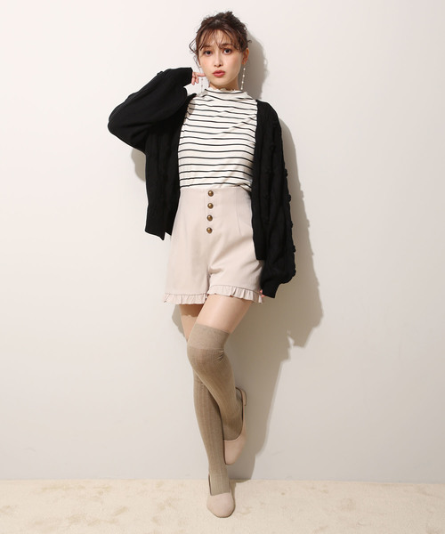 one after another NICE CLAUP(ワンアフターアナザーナイスクラップ)の「ポコポコカーディガン(カーディガン/ボレロ・レディース・オフホワイト/ブラック/レッド/ライトグレー・FREE)」の12枚目の写真