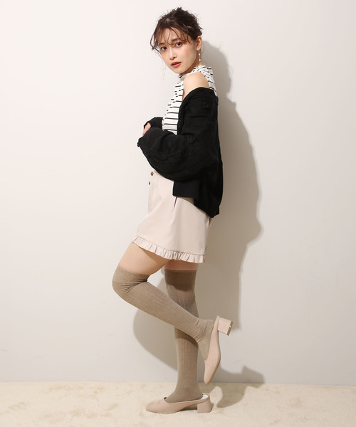 one after another NICE CLAUP(ワンアフターアナザーナイスクラップ)の「ポコポコカーディガン(カーディガン/ボレロ・レディース・オフホワイト/ブラック/レッド/ライトグレー・FREE)」の13枚目の写真