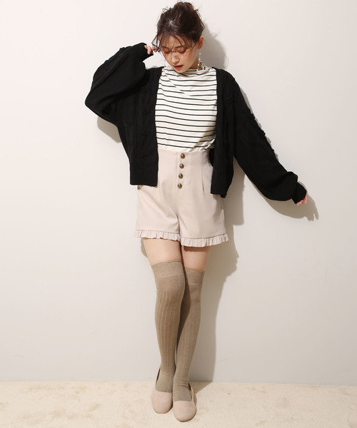 one after another NICE CLAUP(ワンアフターアナザーナイスクラップ)の「ポコポコカーディガン(カーディガン/ボレロ・レディース・オフホワイト/ブラック/レッド/ライトグレー・FREE)」の14枚目の写真